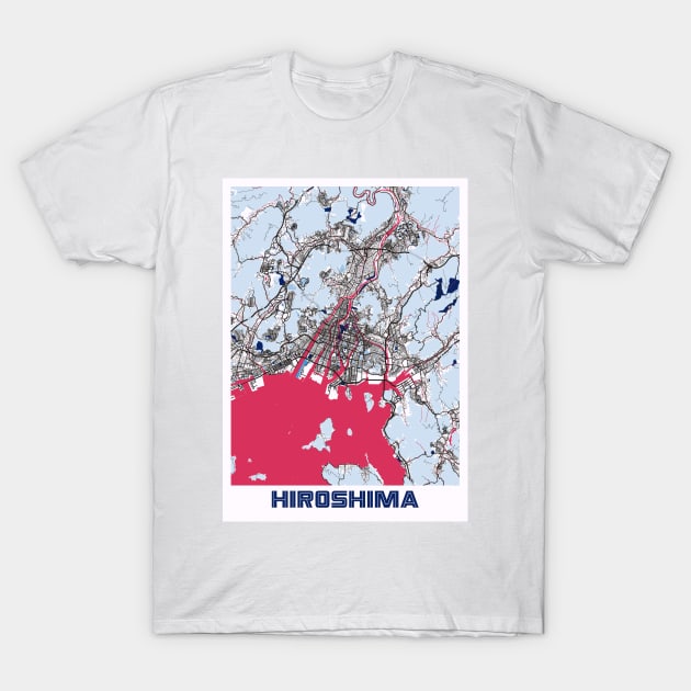 Hiroshima - Japan MilkTea City Map T-Shirt by tienstencil